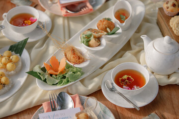 Picnic outdoors in the garden