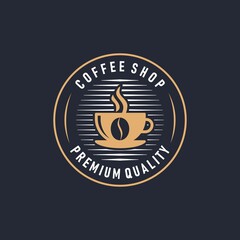 Coffee shop logo design template. vector coffee label badge