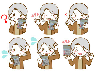 電卓を持つ高齢女性の疑問と解決