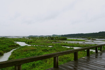 蓬萊橋から見る大井川の下流側／静岡県浜松市
