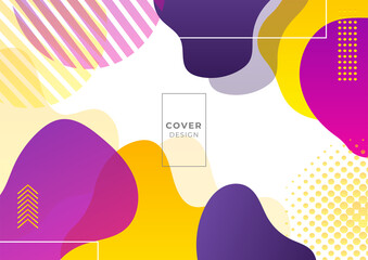 Fototapeta premium Gradient flowing geometric pattern background texture for poster cover design. Minimal color abstract gradient banner template. Modern vector wave shape for brochure