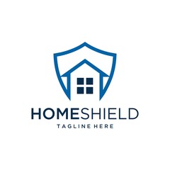 Modern Home Shield logo design template