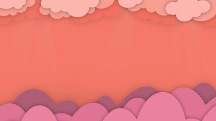 Berge, Wolken und roter Himmel Hintergrund Banner 