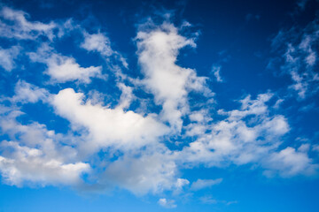 Beautiful clouds with the blue sky background