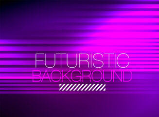 Fototapeta premium Bright neon color techno abstract background, shiny glowing neon lines in the dark background