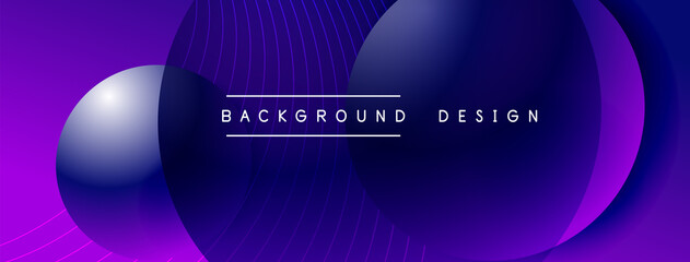 Gradient circles with shadows. Vector techno abstract background. Modern overlapping forms wallpaper background, design template