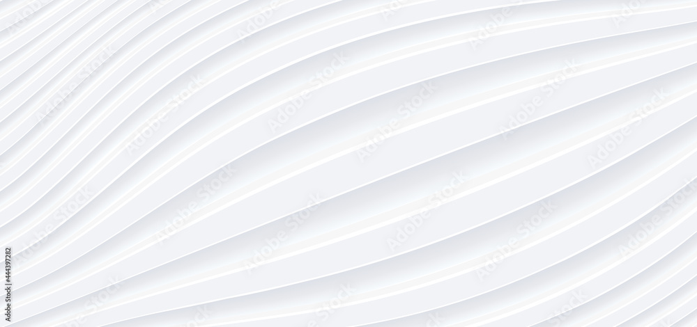 Poster 3d white wavy background for business presentation. abstract grey stripes elegant pattern. minimalis