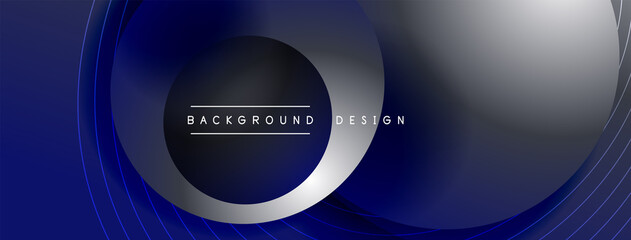 Gradient circles with shadows. Vector techno abstract background. Modern overlapping forms wallpaper background, design template