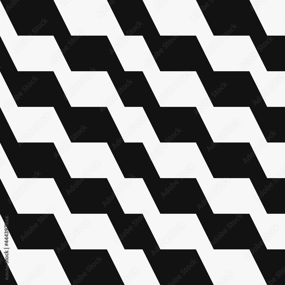 Poster black cornered lines pattern. seamless vector black and white stripes.