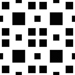 Mosaic black squares. Vector seamless squares ornament. Squared wallpaper tiles.