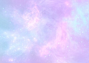 abstract pastel pale blue pink galaxy nebula background - obrazy, fototapety, plakaty