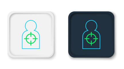 Line Human target sport for shooting icon isolated on white background. Clean target with numbers for shooting range or shooting. Colorful outline concept. Vector