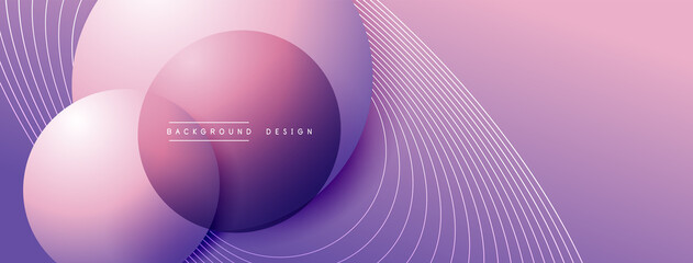 Gradient circles with shadows. Vector techno abstract background. Modern overlapping forms wallpaper background, design template