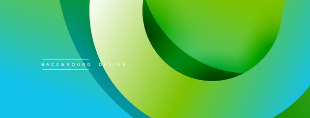 Abstract overlapping lines and circles geometric background with gradient colors