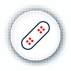 Line Skateboard icon isolated on white background. Extreme sport. Sport equipment. Colorful outline concept. Vector