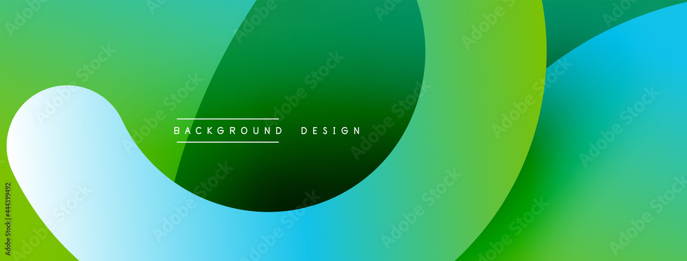 Aufkleber Abstract overlapping lines and circles geometric background with gradient colors