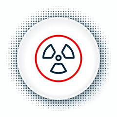 Line Radioactive icon isolated on white background. Radioactive toxic symbol. Radiation hazard sign. Colorful outline concept. Vector