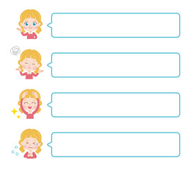 Fototapeta premium 女の子 ふきだし イラスト