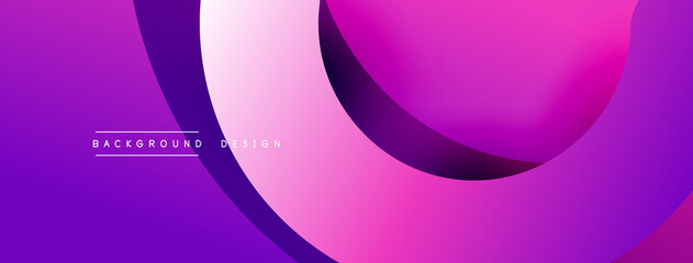 Abstract overlapping lines and circles geometric background with gradient colors