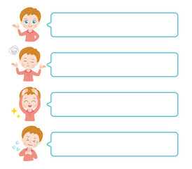 Fototapeta premium 男の子 ふきだし イラスト