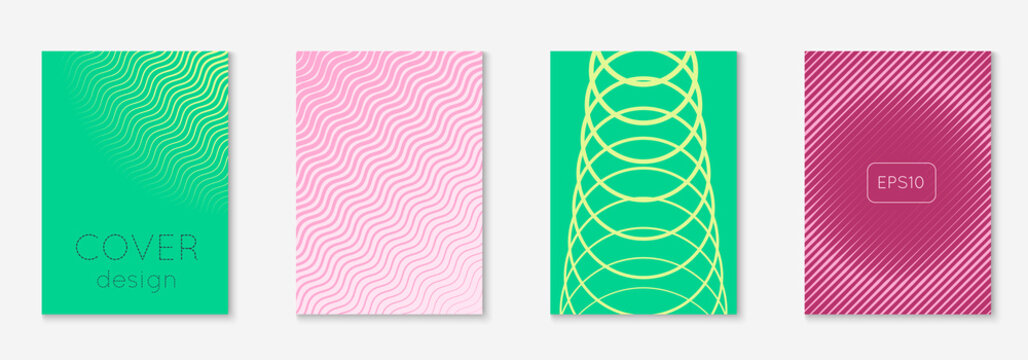 Design magazine cover as template with line geometric element.