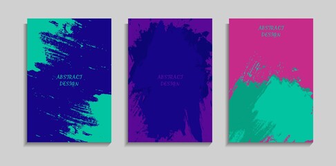 Set Of Colorful Splatter Paint With Grunge Texture Design. Good For Poster, Frame, Banner Or Cover.