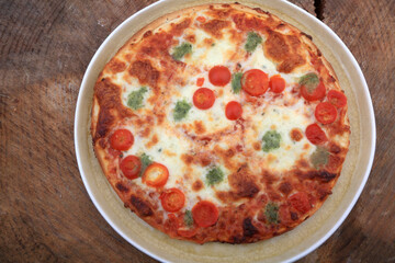 pizza caprese as italian food