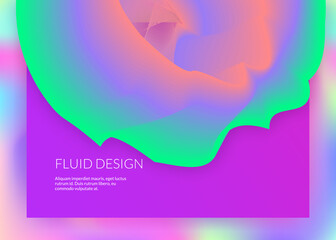 Liquid fluid with dynamic elements and shapes. Landing page.