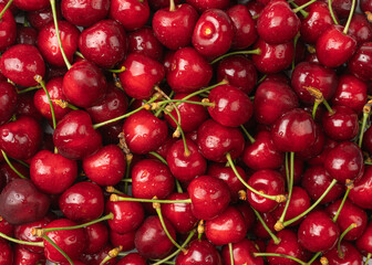 Close-up of sweet cherry top view