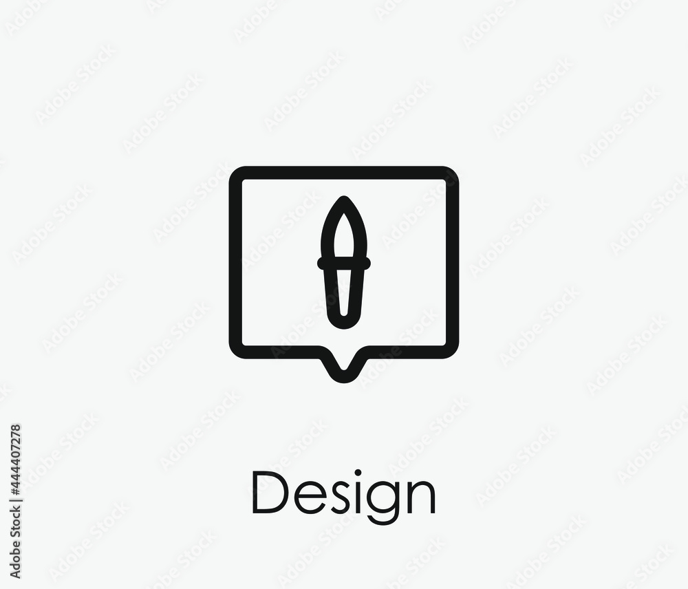 Poster design vector icon. editable stroke. symbol in line art style for design, presentation, website or a