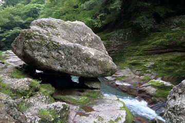 中津渓谷　巨石　自然の造形　（高知県　仁淀川町）