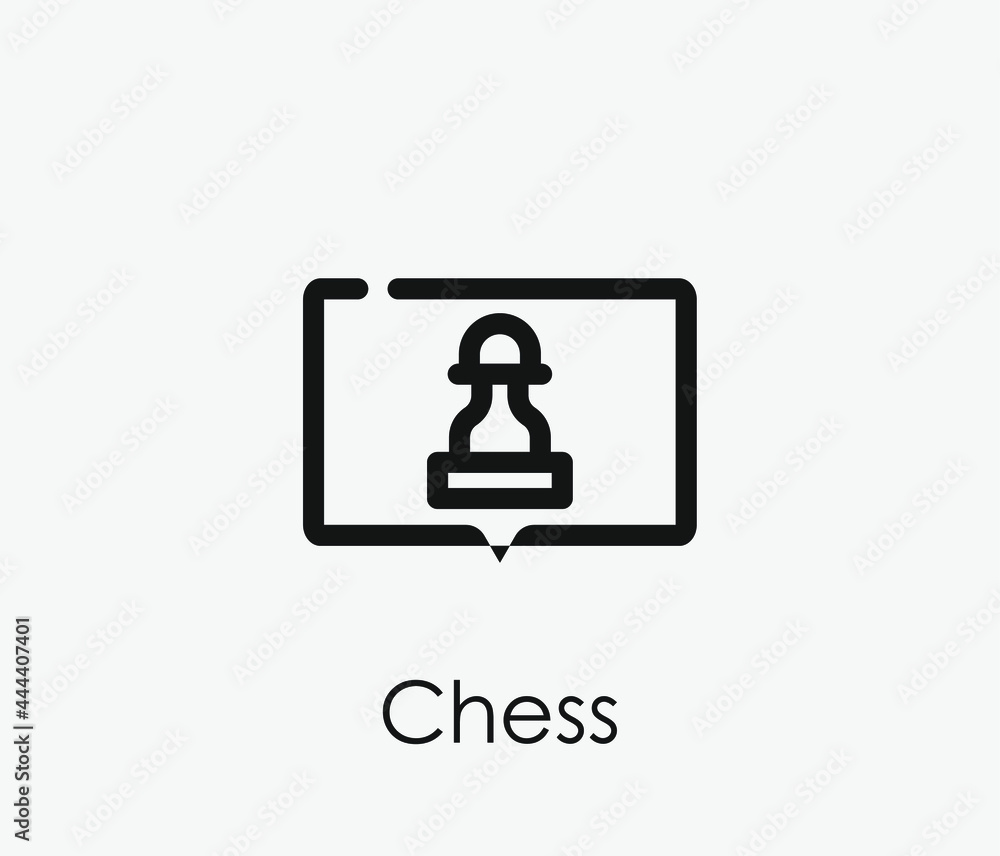 Poster chess vector icon. editable stroke. symbol in line art style for design, presentation, website or ap
