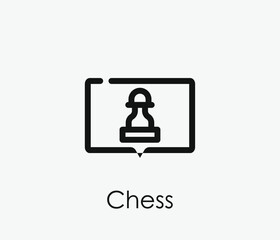 Chess vector icon. Editable stroke. Symbol in Line Art Style for Design, Presentation, Website or Apps Elements, Logo. Pixel vector graphics - Vector