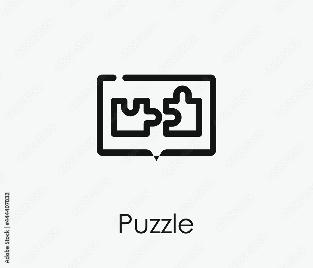 Poster puzzle vector icon. editable stroke. symbol in line art style for design, presentation, website or a