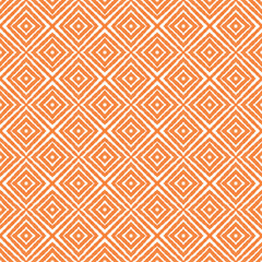 Medallion seamless pattern. Orange symmetrical