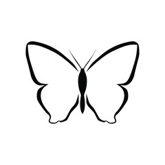 abstract butterfly vector template design.butterfly vector in black and white color. logo template, minimal, vector, simplified object- illustration