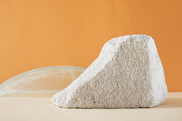 empty concrete podium on brown background mock up