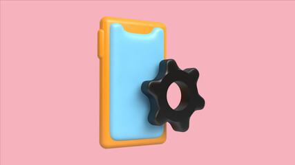 3d Rendering Illustration icon phone setting