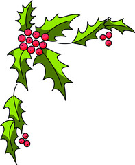 Christmas holly berry symbol. Vector icon. new year gift, christmas decoration