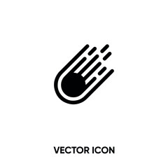 Meteor vector icon . Modern, simple flat vector illustration for website or mobile app.Comet or asteroid symbol, logo illustration. Pixel perfect vector graphics	
