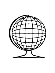 The globe. A simple vector illustration is drawn by hand in the doodle style