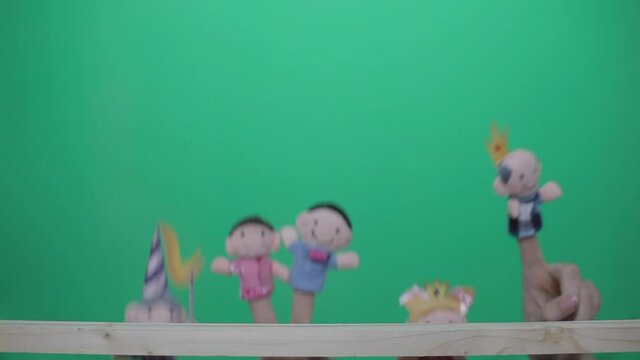 finger puppets on chroma background