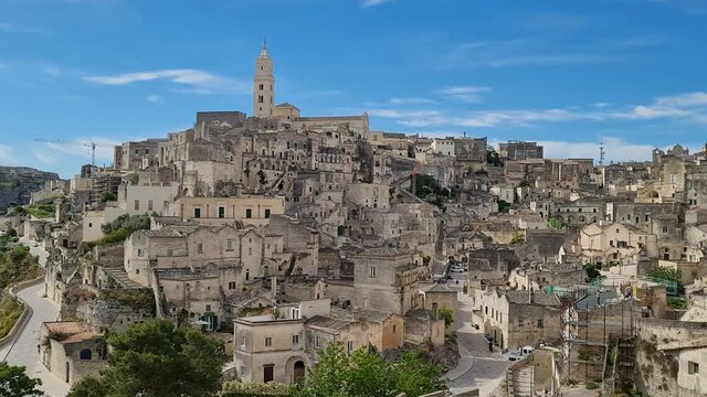 Panorama of Ancient town of Matera, cave city, Basilicata, Italy