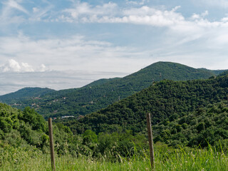 Fototapeta na wymiar countryside landscape around la spezia italy