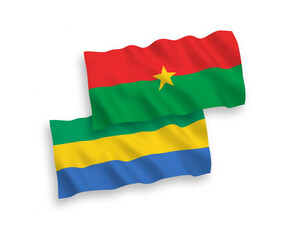 Flags of Burkina Faso and Gabon on a white background