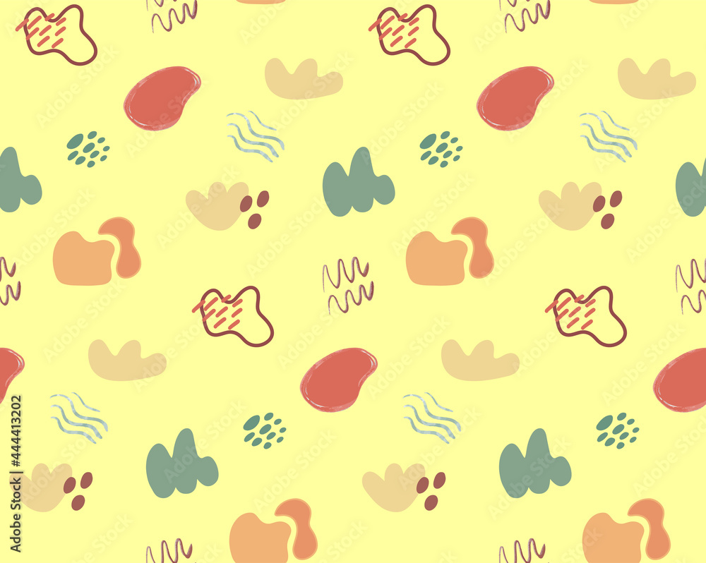 Poster seamless pattern vector background with various organic shapes and abstract design elements. random 