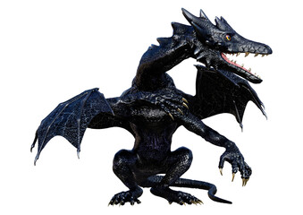 3D Rendering Fairy Tale Dragon on White