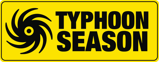 Typhoon season banner. Sign. Warning. Vector. 