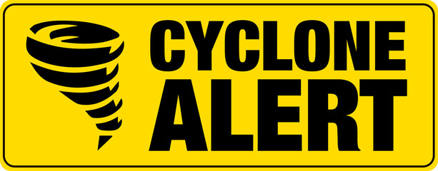 Cyclone alert banner. Sign. Vector.