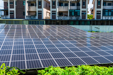 Photovoltaic panels for renewable electrical energy production in Taiwan.